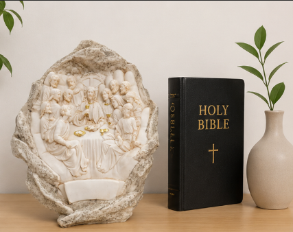The Last Supper Relief Sculpture – Eucharistic Wall & Tabletop Plaque