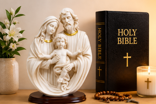 Holy Family Statue – Jesus, Mary & Joseph Devotional Sculpture