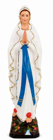 Our Lady of Lourdes Statue with Blue Sash