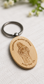 Kreupasanam Mother of Grace Wooden Keychain