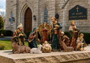 Premium Nativity Scene Set – Holy Family with Angel, Wise Men & Shepherd