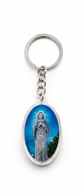 Blessed Kreupasanam Mary Oval Metal Keychain