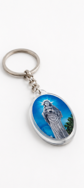Blessed Kreupasanam Mary Oval Metal Keychain