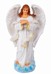 Guardian Angel Statue – Heavenly Protector with Folded Hands (White & Gold Finish)