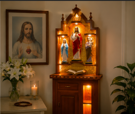 Sacred Heart of Jesus Illuminated Prayer Altar Shrine