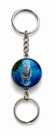 Blessed Kreupasanam Mary Round Metal Keychain