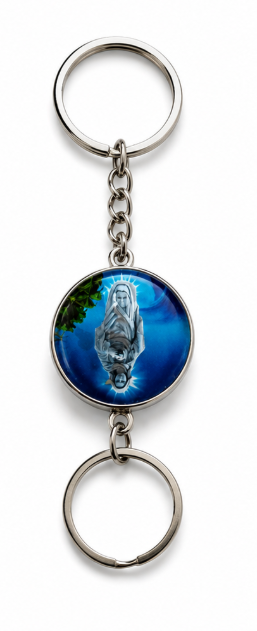 Blessed Kreupasanam Mary Round Metal Keychain