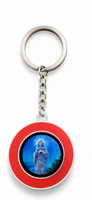 Blessed Kreupasanam Mary Round Acrylic Keychain with Red Border