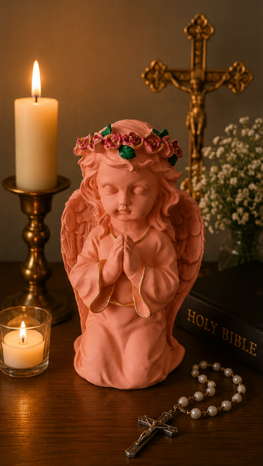 Praying Guardian Angel Statue