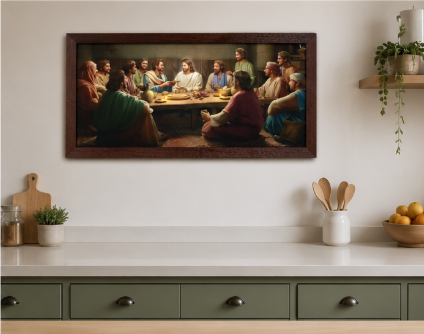 The Last Supper Framed Wall Art – Catholic Eucharistic Canvas
