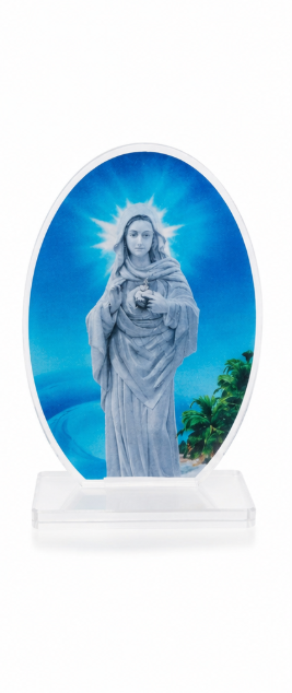 Blessed Kreupasanam Mary Oval Acrylic Desktop Plaque