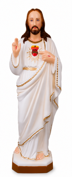 Sacred Heart of Jesus White Robe Statue