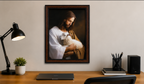The Good Shepherd Framed Wall Art – Jesus with the Lost Lamb