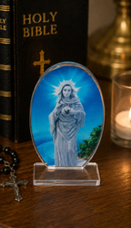 Blessed Kreupasanam Mary Oval Acrylic Desktop Plaque