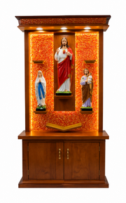 Sacred Heart Family Prayer Altar with LED Illumination