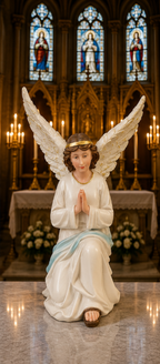 Praying Guardian Angel Statue