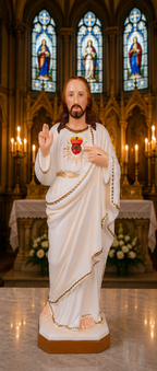 Sacred Heart of Jesus White Robe Statue