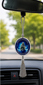 Kreupasanam Mother Car Hanging Ornament with Silver Tassel