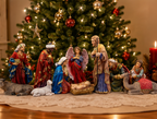 Deluxe Nativity Scene Set – Holy Family with Three Wise Men and Angel
