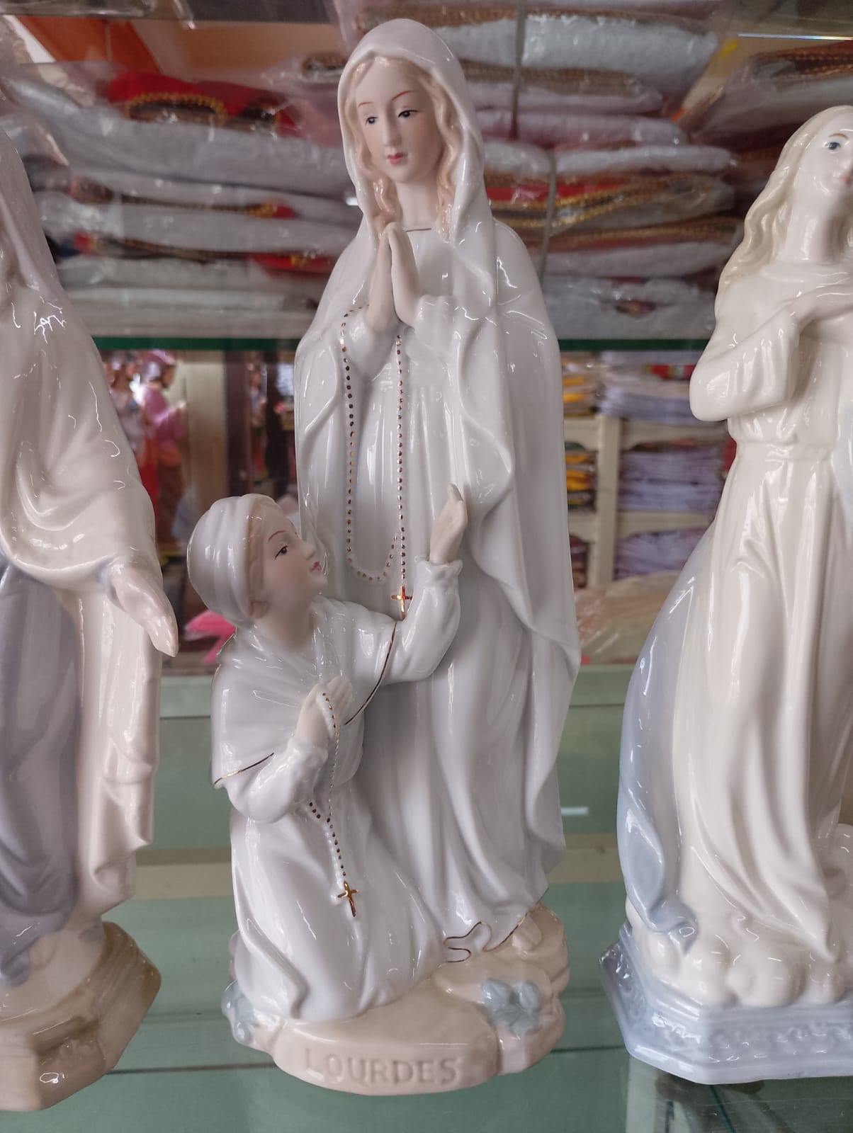 Our Lady of Lourdes with St. Bernadette statue